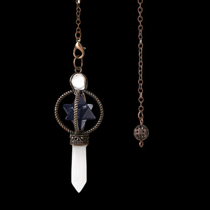 Natural Crystal Pendulum with Copper Chain - Witchy Divination Tool