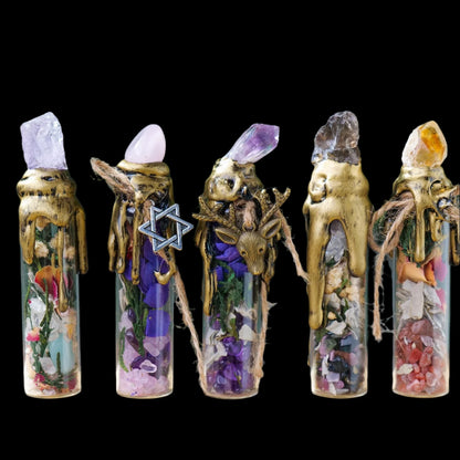 Enchanted Natural Crystal Gemstone Wishing Bottle - Energy & Divination Container (Random Design)