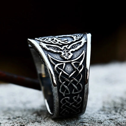 Nordic Tree of Life Signet Ring – 316L Stainless Steel Viking Amulet for Men