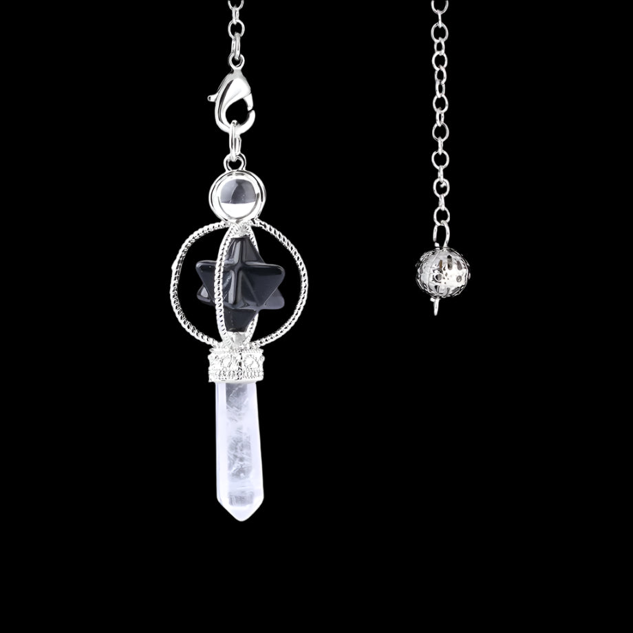 Natural Crystal Pendulum with Copper Chain - Witchy Divination Tool