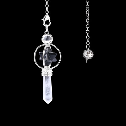 Natural Crystal Pendulum with Copper Chain - Witchy Divination Tool