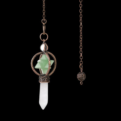 Natural Crystal Pendulum with Copper Chain - Witchy Divination Tool