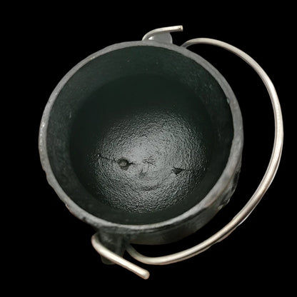 Moon Phase Cast Iron Cauldron - Sacred Ritual Tool