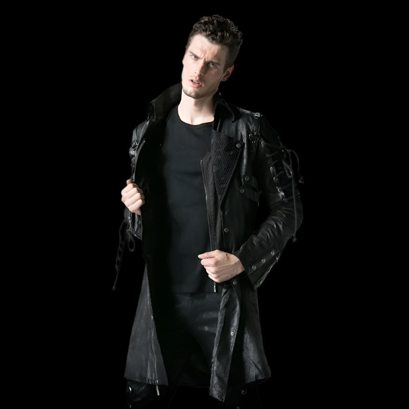 PU Leather Slit Unisex Jacket