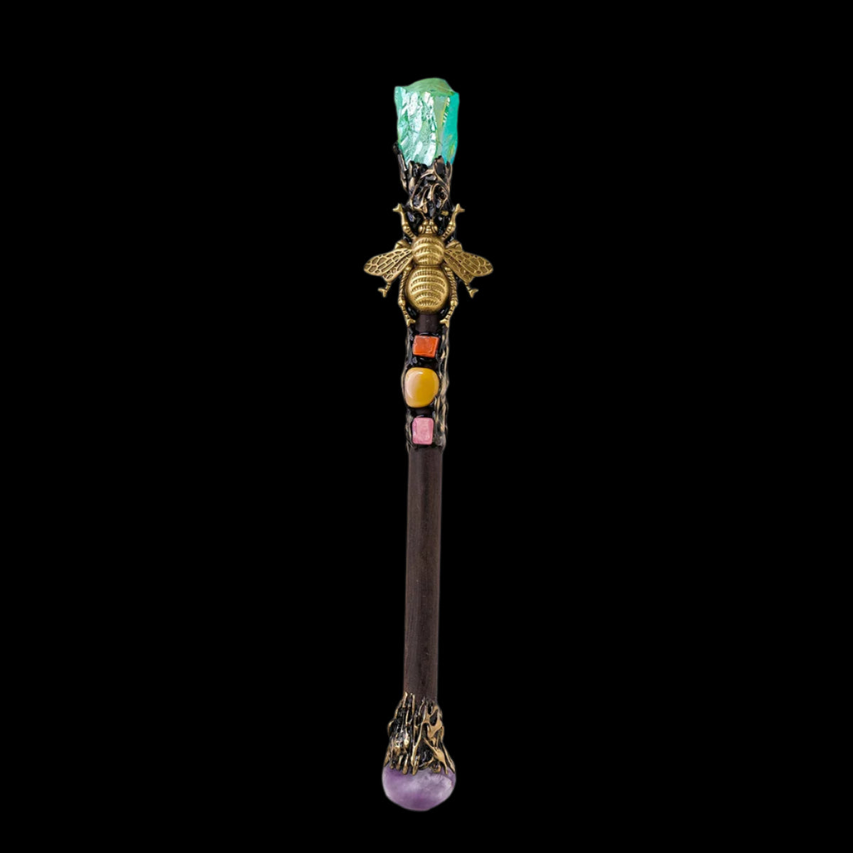 Enchanted Aura Crystal Wand - Rainbow Magic Stone Scepter