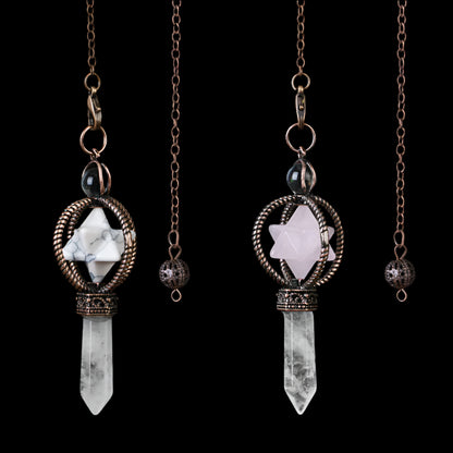 Natural Crystal Pendulum with Copper Chain - Witchy Divination Tool