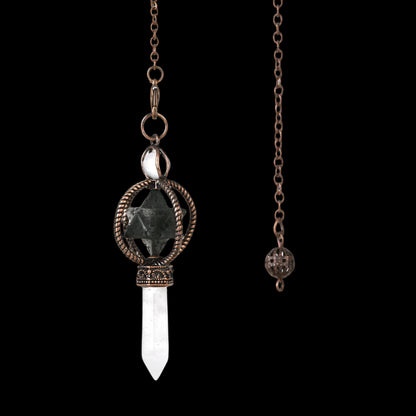 Natural Crystal Pendulum with Copper Chain - Witchy Divination Tool