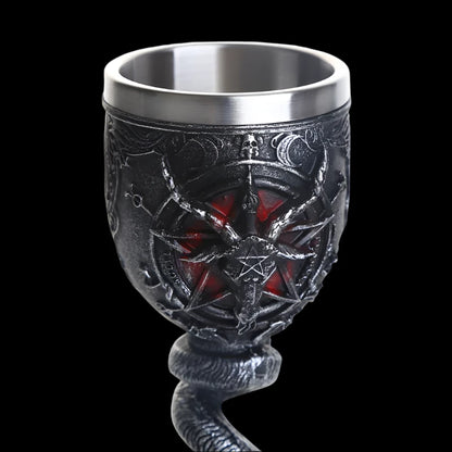 Baphomet Goblet - 200ml Resin & Stainless Steel Chalice