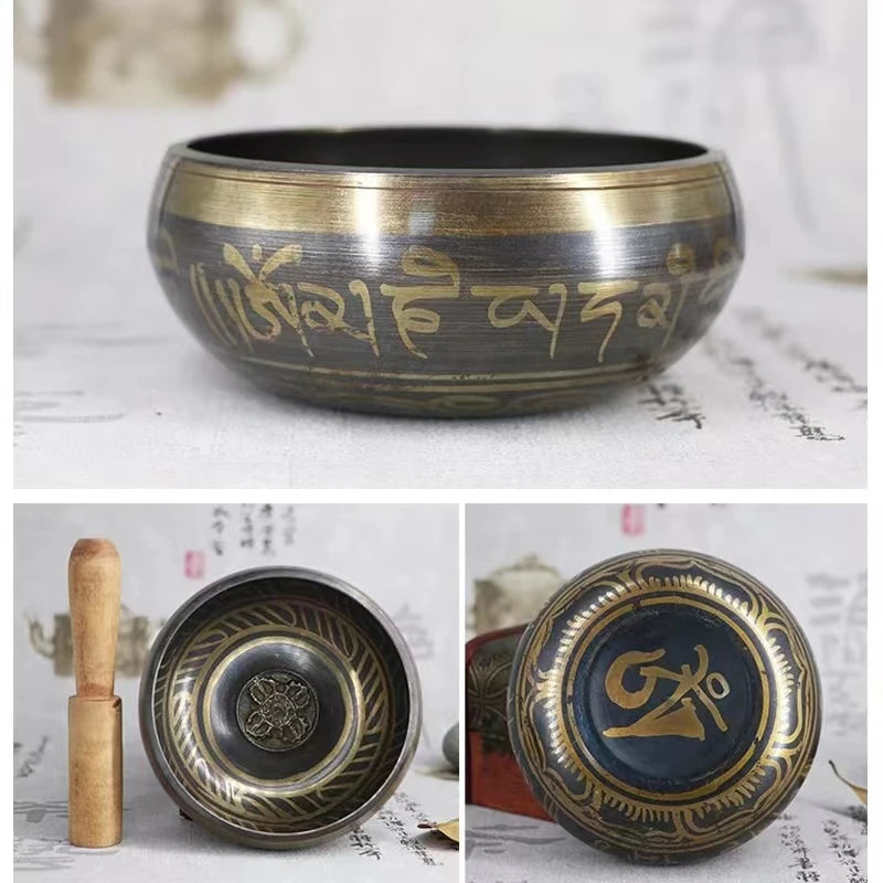 Tibetan Singing Bowl - Handmade Sound Healing Therapy Instrument for Yoga and Meditation