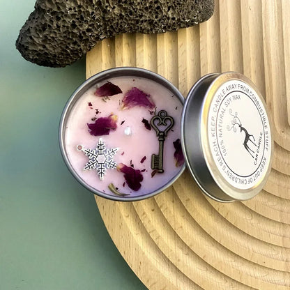 Crystal Dried Flower Scented Candles – Handmade Elegance for Aromatherapy and Rituals