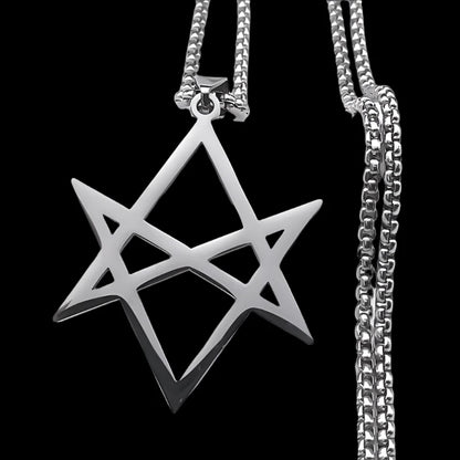 Unicursal Hexagram Necklace - Stainless Steel Occult Pendant