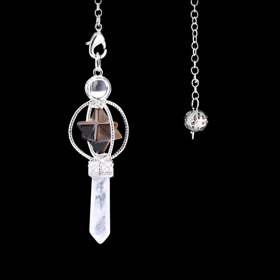 Natural Crystal Pendulum with Copper Chain - Witchy Divination Tool