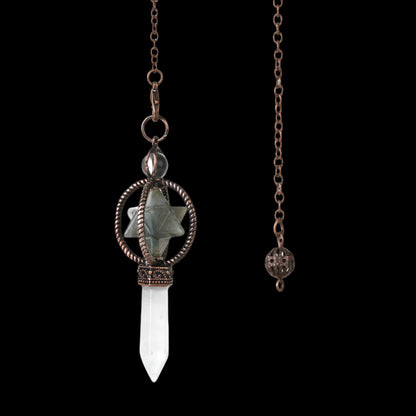 Natural Crystal Pendulum with Copper Chain - Witchy Divination Tool