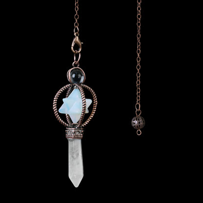 Natural Crystal Pendulum with Copper Chain - Witchy Divination Tool