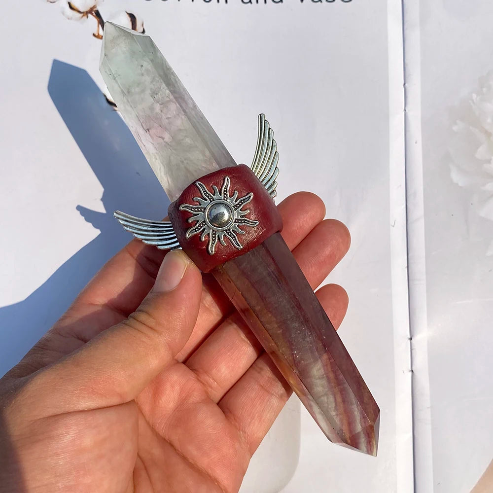 Mystical Tree of Life Double-Terminated Fluorite Wand