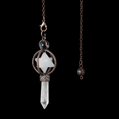 Natural Crystal Pendulum with Copper Chain - Witchy Divination Tool