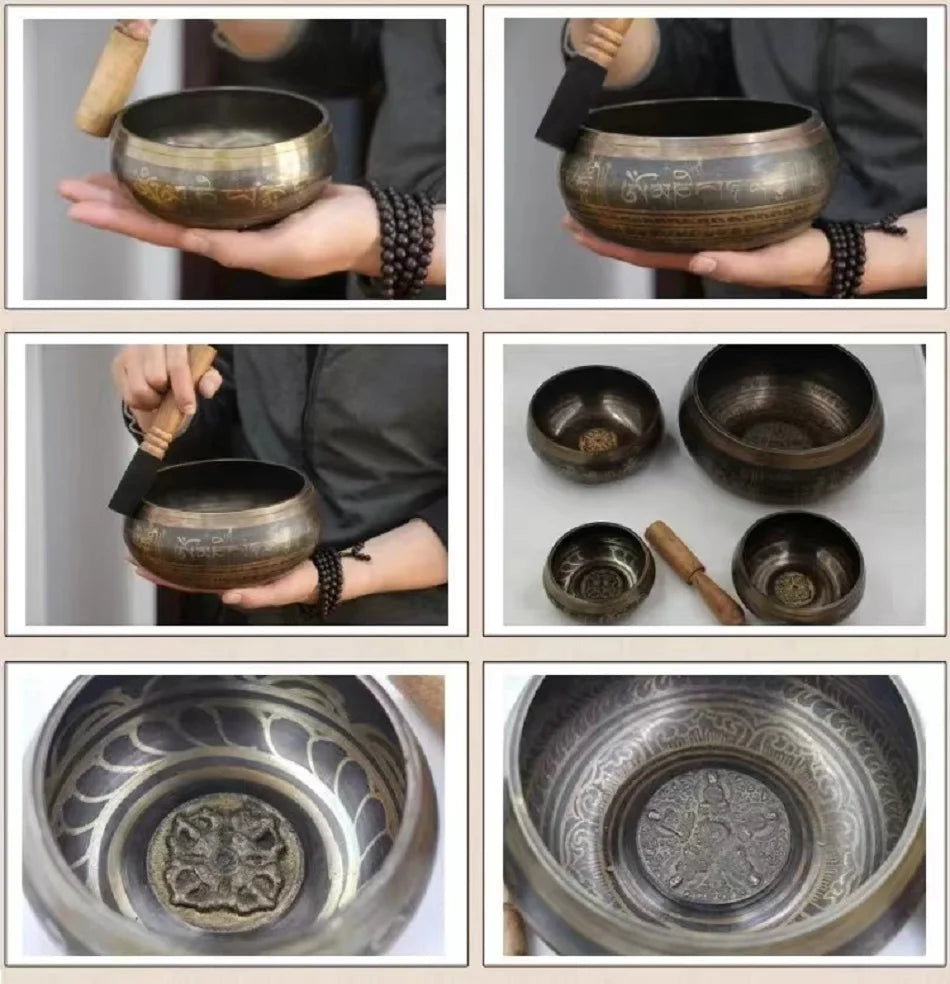 Tibetan Singing Bowl - Handmade Sound Healing Therapy Instrument for Yoga and Meditation