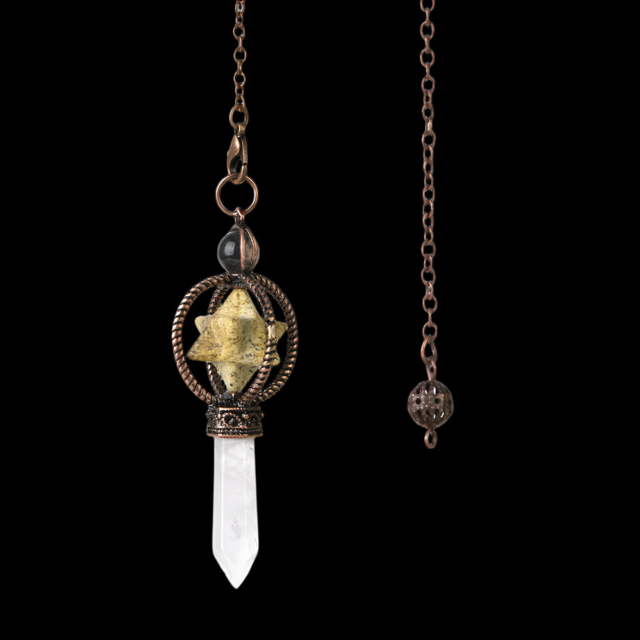 Natural Crystal Pendulum with Copper Chain - Witchy Divination Tool