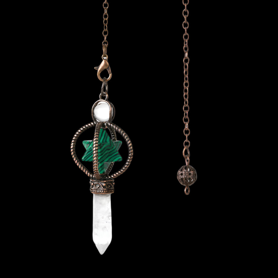 Natural Crystal Pendulum with Copper Chain - Witchy Divination Tool