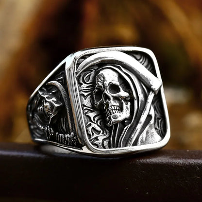 Grim Reaper Ring – 316L Stainless Steel Skull Ring for Men