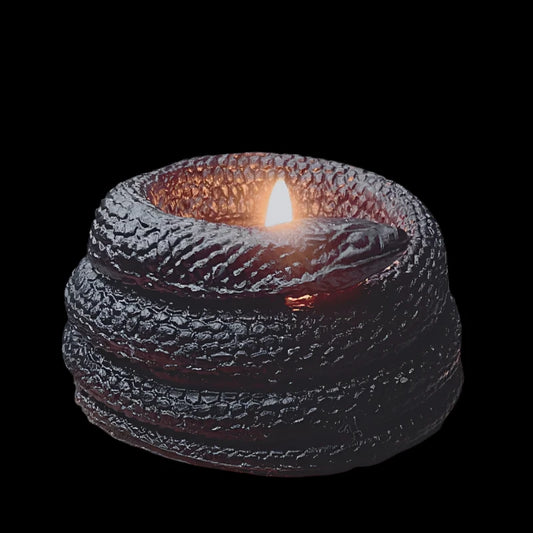 Small Plate Snake Candle – A Mystical Glow of Transformation