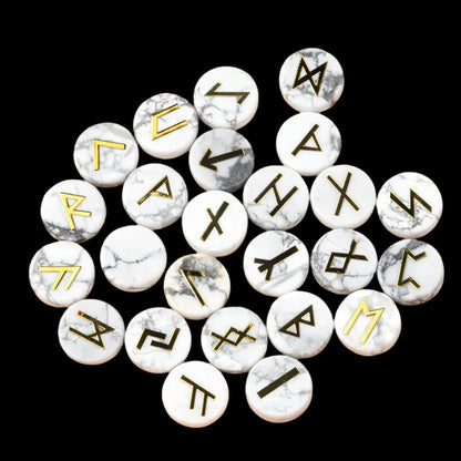 25PCS Natural Crystal Rune Set – Sacred Symbol Healing Stones