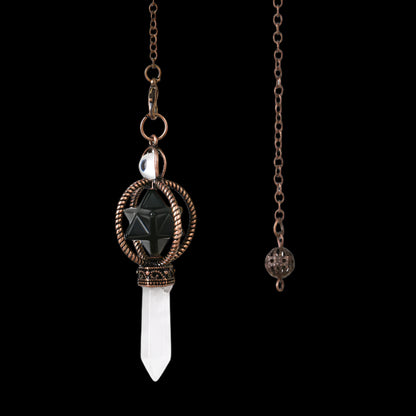 Natural Crystal Pendulum with Copper Chain - Witchy Divination Tool