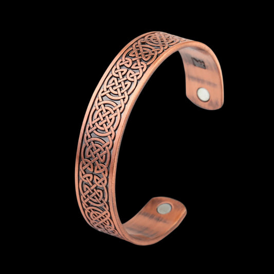 Celtic Copper Magnetic Bracelet - Adjustable Energy Cuff