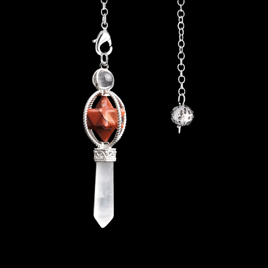 Natural Crystal Pendulum with Copper Chain - Witchy Divination Tool