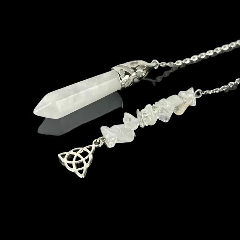 Crystal Pendulum with Celtic Charm – Divination & Dowsing Tool