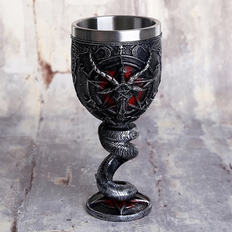 Baphomet Goblet - 200ml Resin & Stainless Steel Chalice