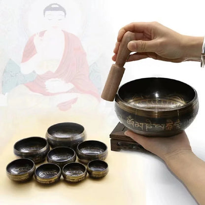 Tibetan Singing Bowl - Handmade Sound Healing Therapy Instrument for Yoga and Meditation