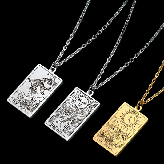 Tarot Cards Necklace Stainless Steel