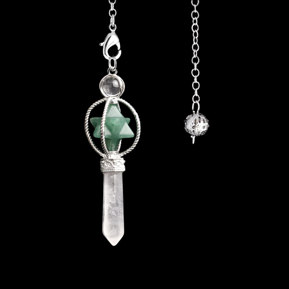 Natural Crystal Pendulum with Copper Chain - Witchy Divination Tool