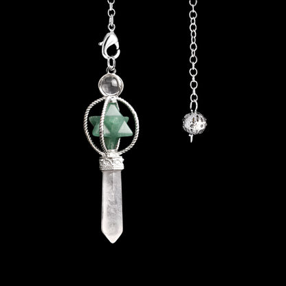 Natural Crystal Pendulum with Copper Chain - Witchy Divination Tool