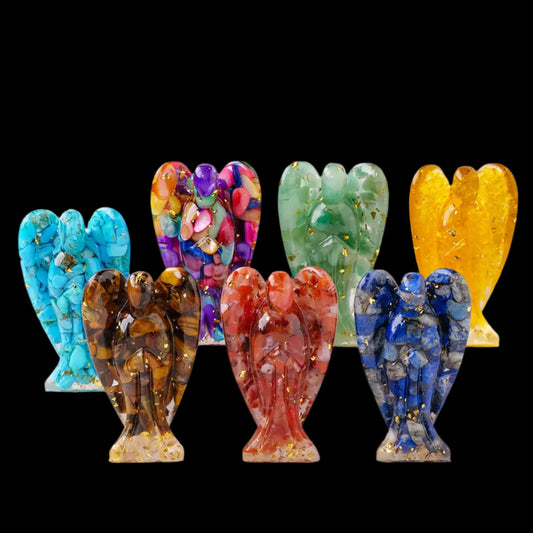 1PC Large Natural Crystal Guardian Angel Figurine – 7.8x4.2cm, 40-60g