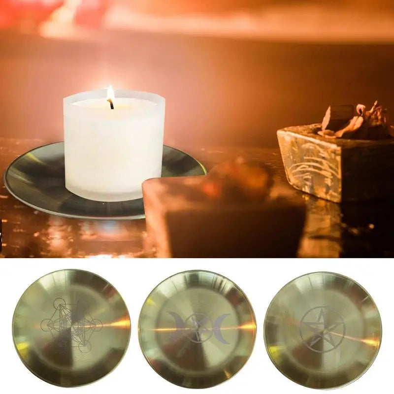 Golden Altar Plate – Candle Holder & Divination Tray