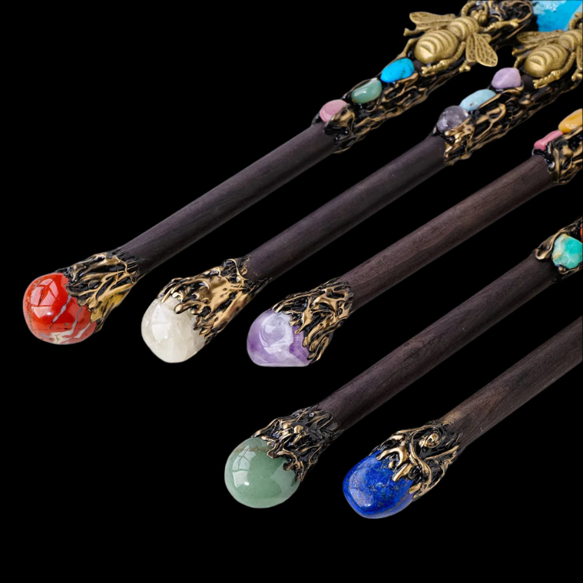 Enchanted Aura Crystal Wand - Rainbow Magic Stone Scepter