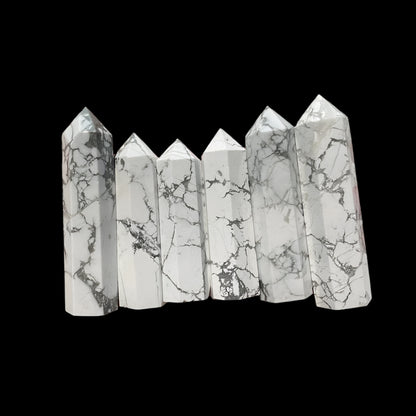 Natural Howlite Crystal Point - Healing Stone