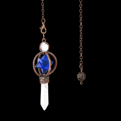 Natural Crystal Pendulum with Copper Chain - Witchy Divination Tool