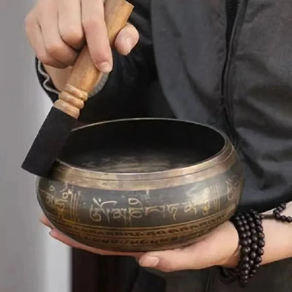 Tibetan Singing Bowl - Handmade Sound Healing Therapy Instrument for Yoga and Meditation