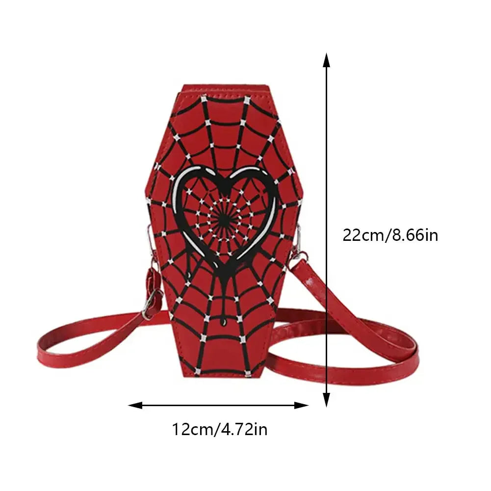 Spider Web Coffin Shoulder Bag