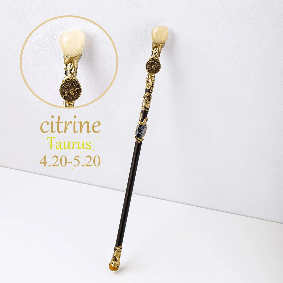 12 Constellation Crystal Stone Wand – Zodiac Magic Scepter