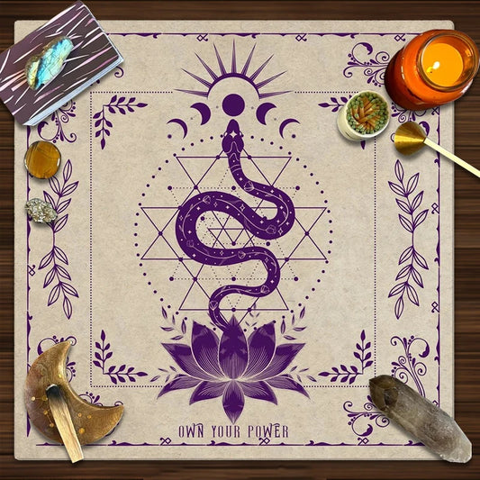 "Own Your Power" Tarot Tablecloth – Witchy Altar Cloth for Spreads