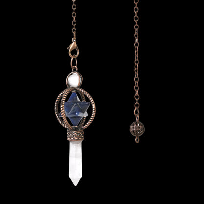 Natural Crystal Pendulum with Copper Chain - Witchy Divination Tool