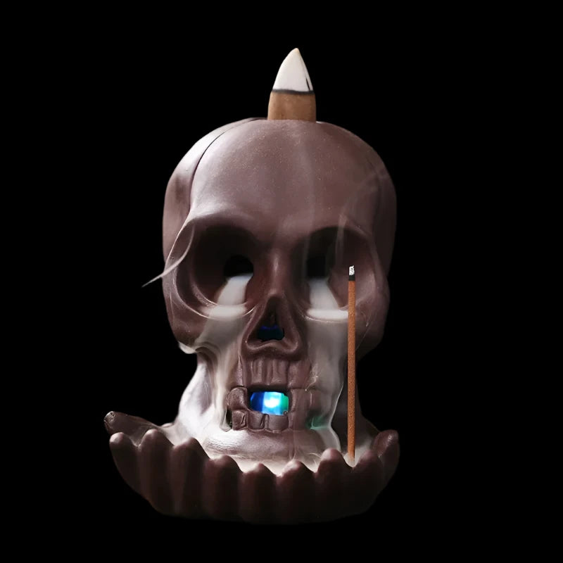 Eerie Glow Skull Backflow Incense Burner