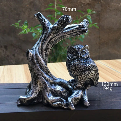 Resin Owl Tree Crystal Ball Display Stand – For 50-65mm Spheres