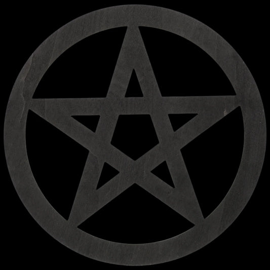 Wooden Pentagram Altar Tile – Rustic Wicca Home Decor