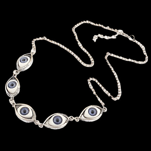 Vintage Punk Evil Eye Necklace – Mystical Alloy Statement Piece