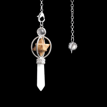 Natural Crystal Pendulum with Copper Chain - Witchy Divination Tool